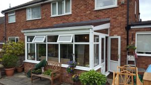 Lean too conservatory with warm tiled roof