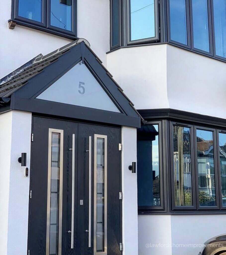 black double composite door